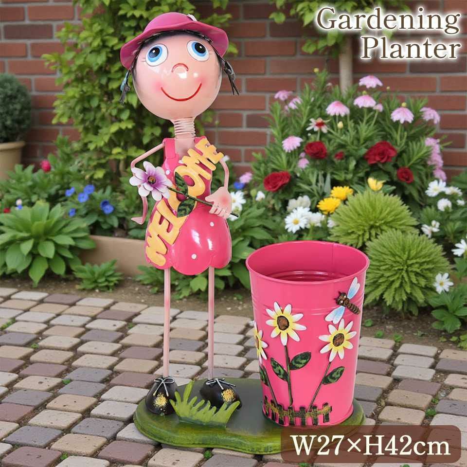 ヨーロピアン ガーデニング オブジェ WELCOMEの少女 画像1サムネイル