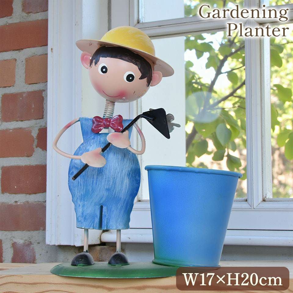 ヨーロピアン ガーデニング オブジェ ミニ 庭仕事の少年 画像1サムネイル