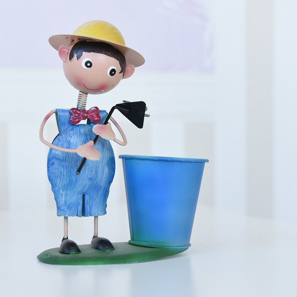 ヨーロピアン ガーデニング オブジェ ミニ 庭仕事の少年 画像16