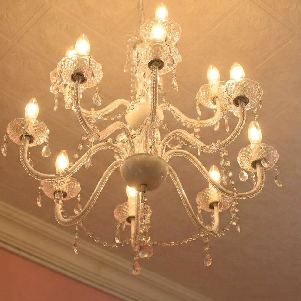 ロココ調 シャンデリア 12灯 ホワイト 画像5