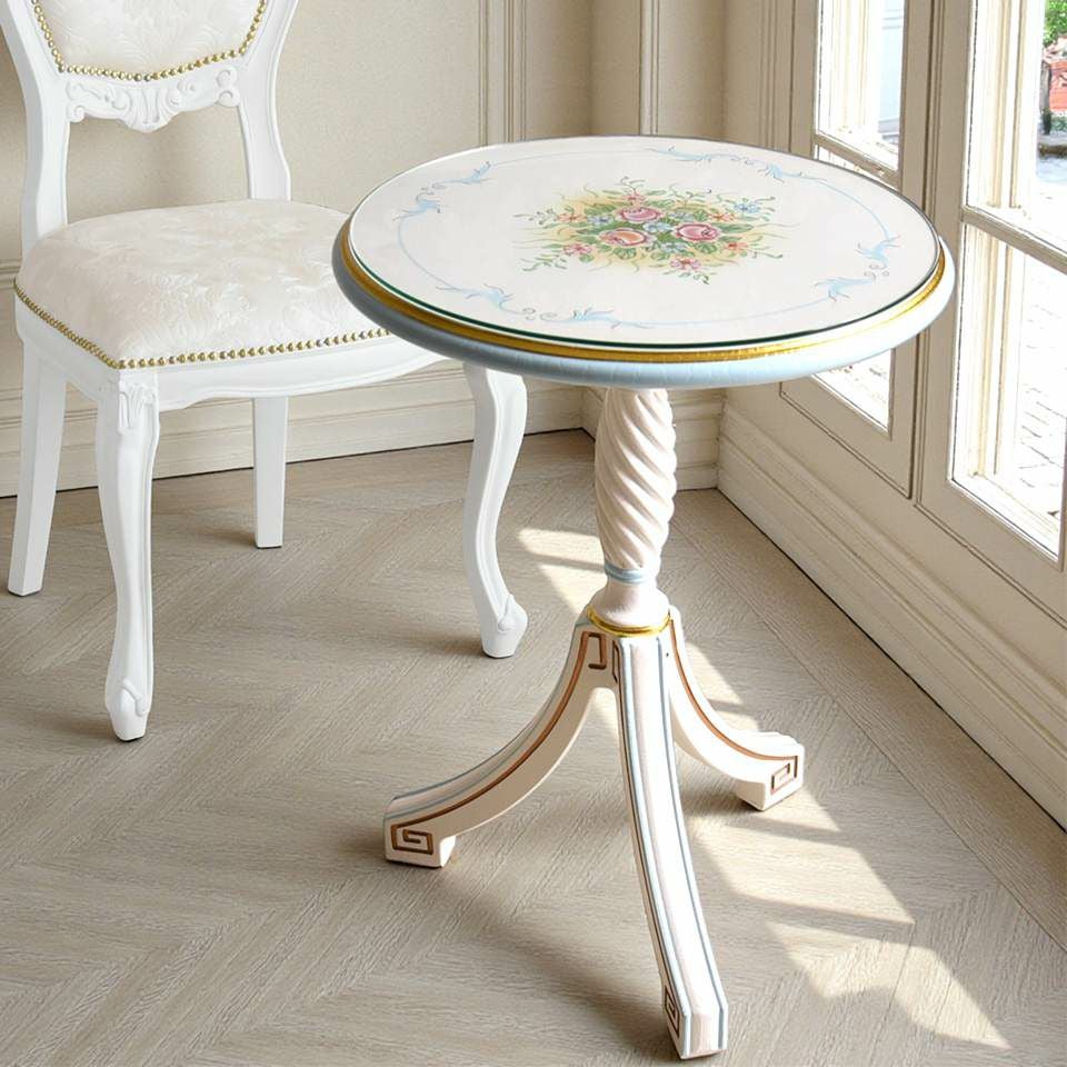 ロココ調 アントワネット カフェテーブル ブルー 画像2