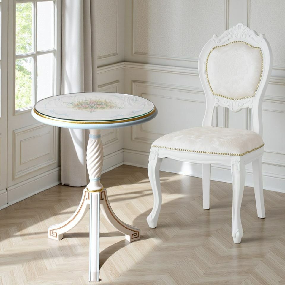 ロココ調 アントワネット カフェテーブル ブルー 画像4