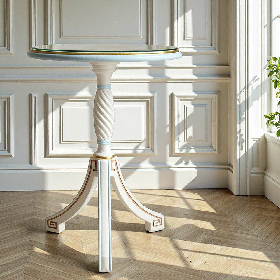 ロココ調 アントワネット カフェテーブル ブルー 画像5