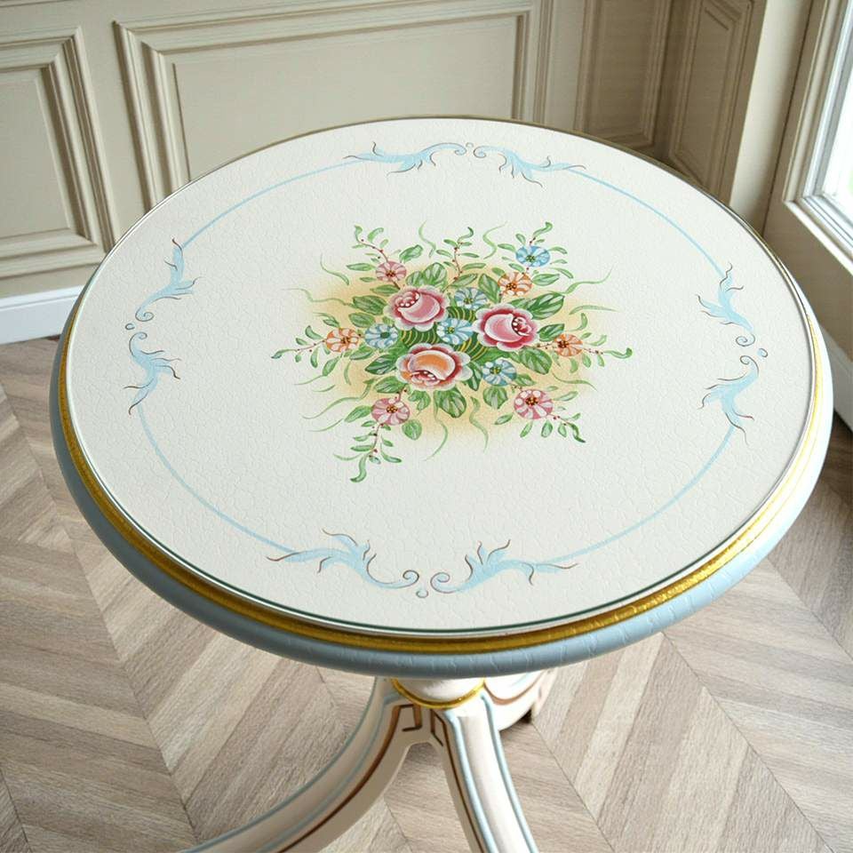 ロココ調 アントワネット カフェテーブル ブルー 画像6