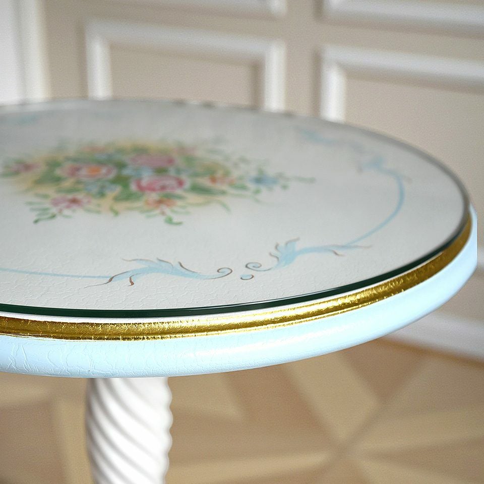 ロココ調 アントワネット カフェテーブル ブルー 画像8