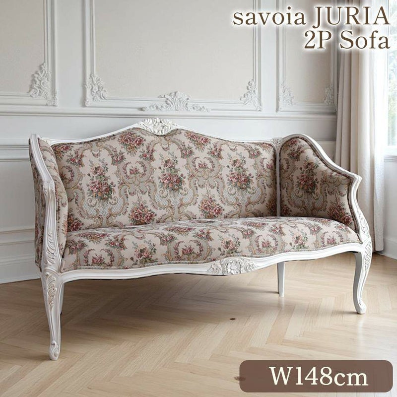 ロココ調 ジュリア 2人掛け ソファ ホワイト 画像1サムネイル