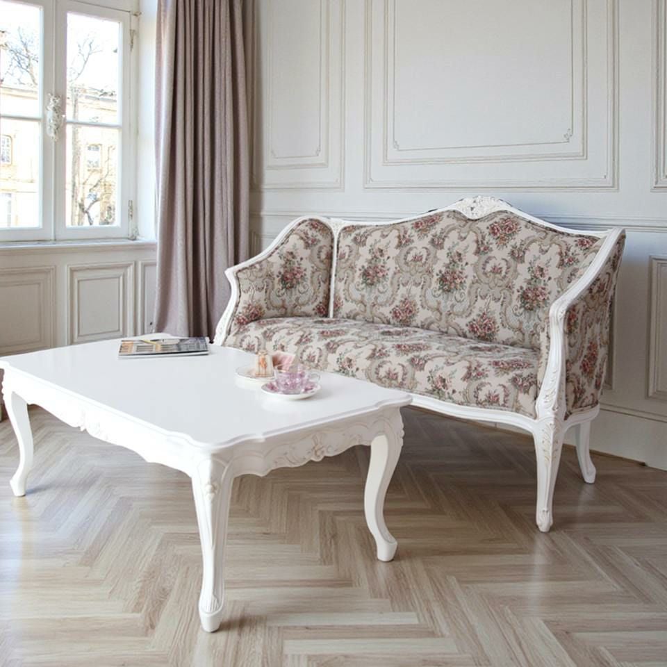 ロココ調 ジュリア 2人掛け ソファ ホワイト 画像2