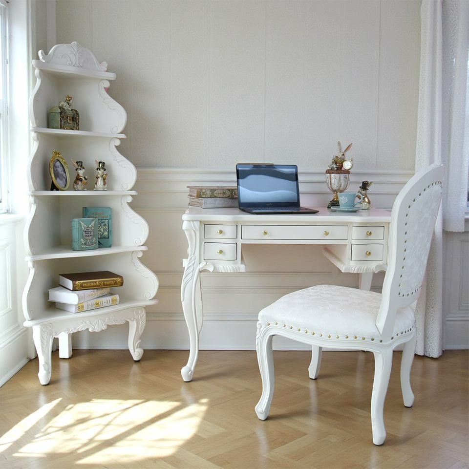 ロココ調 デスク ホワイト 机 画像3