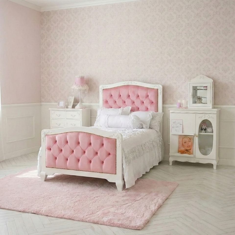 姫系ロココ調 ベッドルーム4点セット 白家具 ステラリボン 画像2