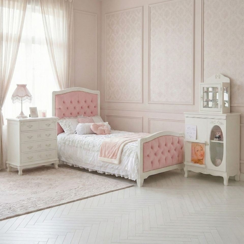 姫系ロココ調 ベッドルーム4点セット 白家具 ステラリボン 画像3