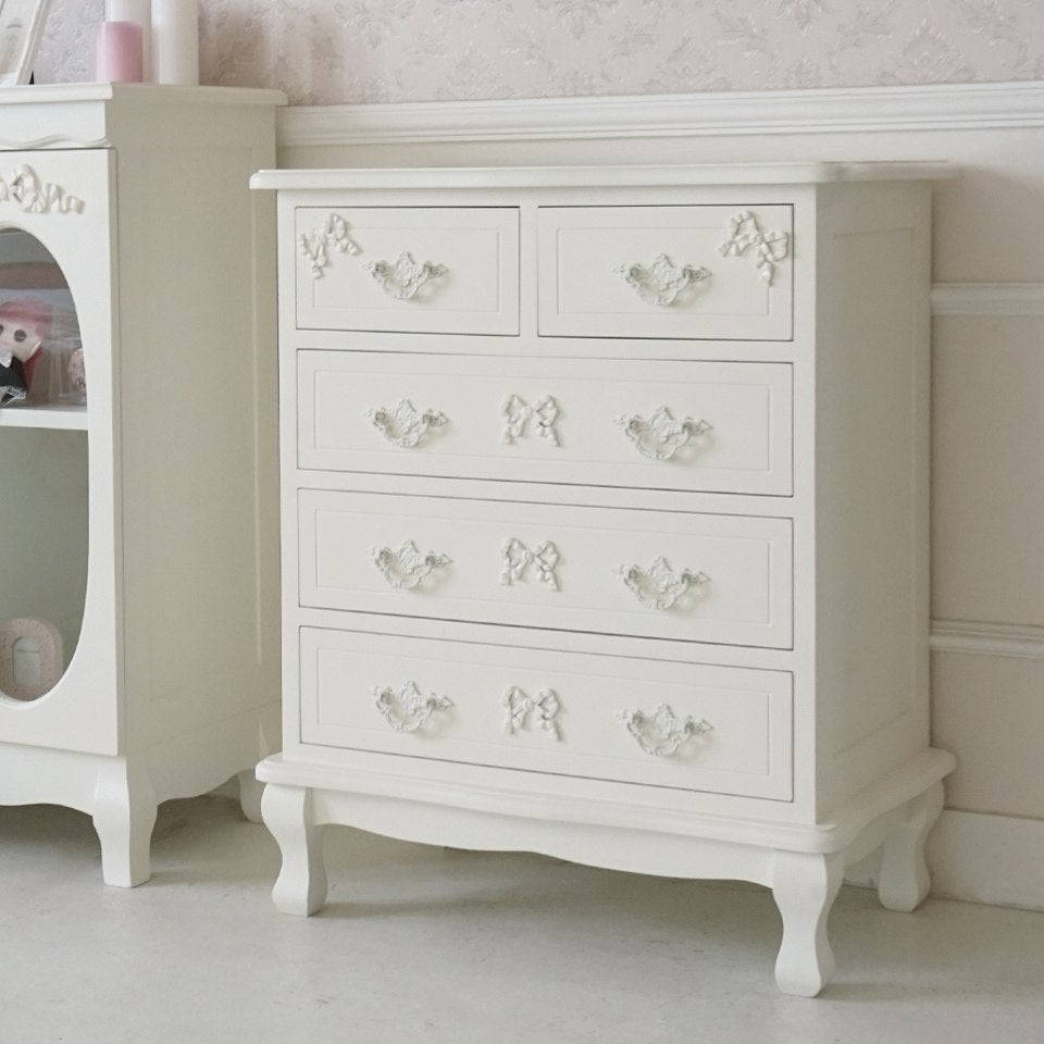 姫系ロココ調 ベッドルーム4点セット 白家具 ステラリボン 画像7