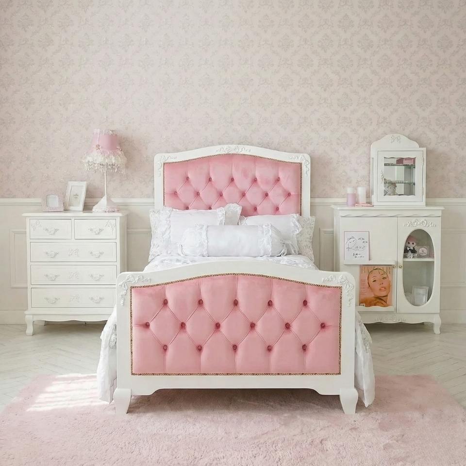 姫系ロココ調 ベッドルーム4点セット 白家具 ステラリボン 画像13