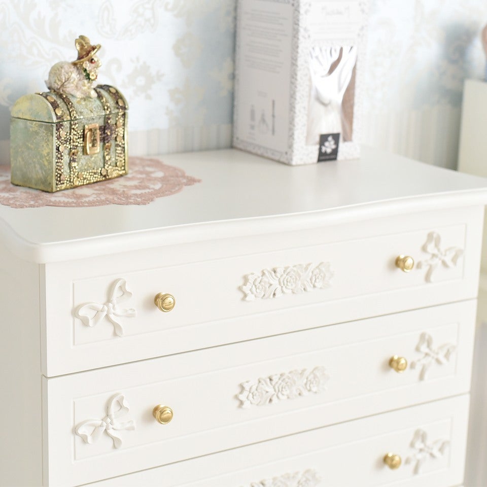 姫系ロココ調 ベッドルーム3点セット 白家具 スノーホワイト 画像5