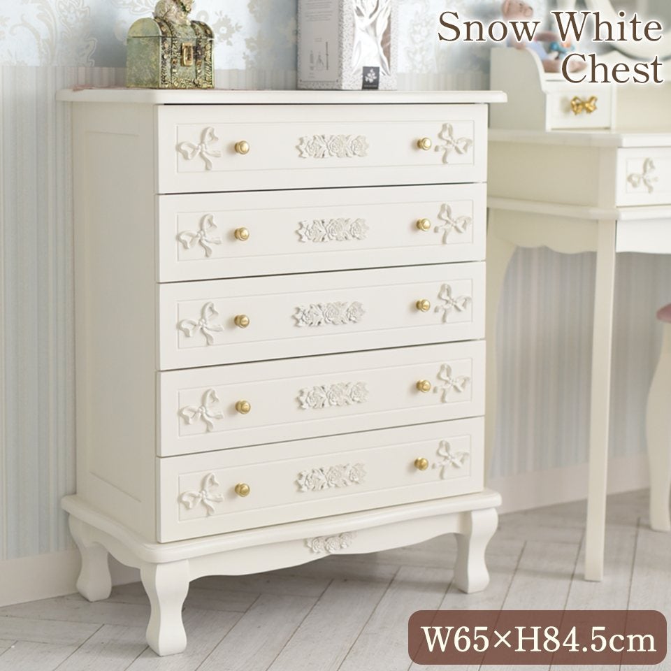 姫系ロココ調 ベッドルーム3点セット 白家具 スノーホワイト 画像9