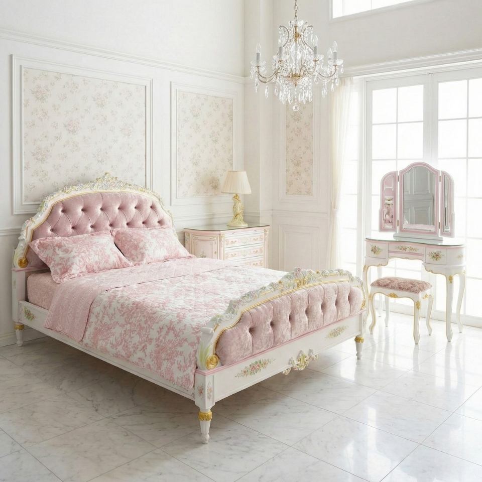 ロココ調 ROCOCOアントワネット ベッドルーム3点セット 画像2