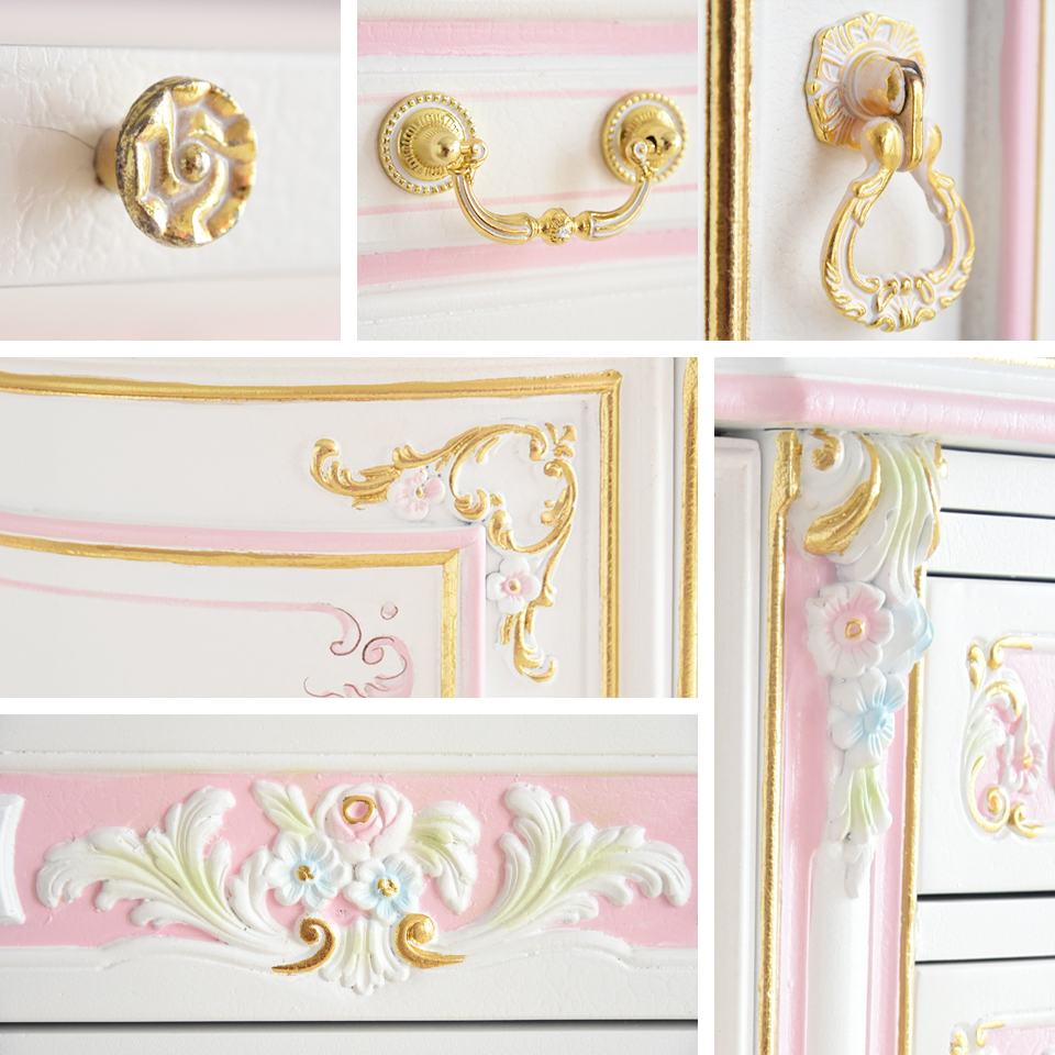 ロココ調 ROCOCOアントワネット ベッドルーム3点セット 画像10