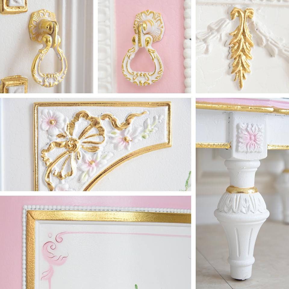 ロココ調 ROCOCOアントワネット 収納家具2点セット 画像10