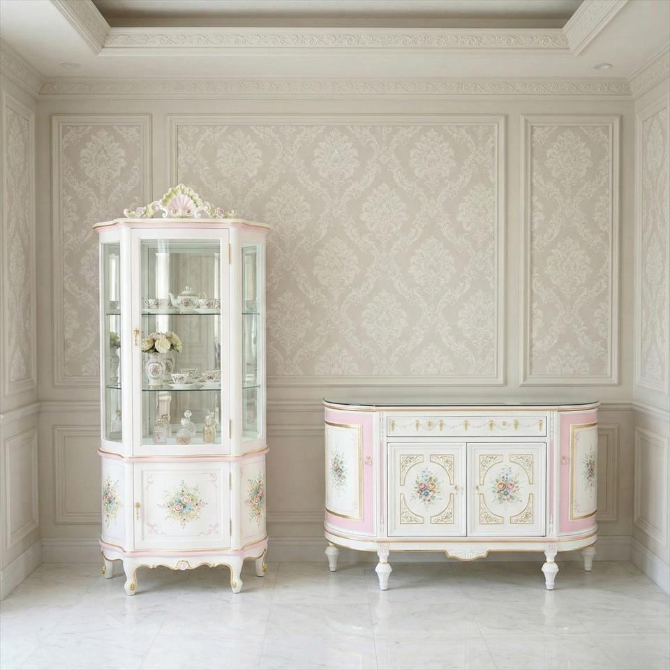 ロココ調 ROCOCOアントワネット 収納家具2点セット 画像11