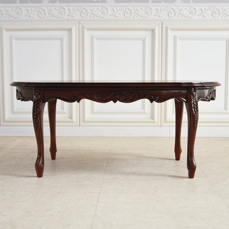 アンティーク調 センターテーブル 幅117cm マホガニー材 クラシック家具 画像2