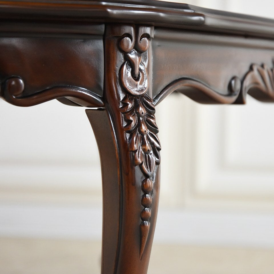 アンティーク調 センターテーブル 幅117cm マホガニー材 クラシック家具 画像11