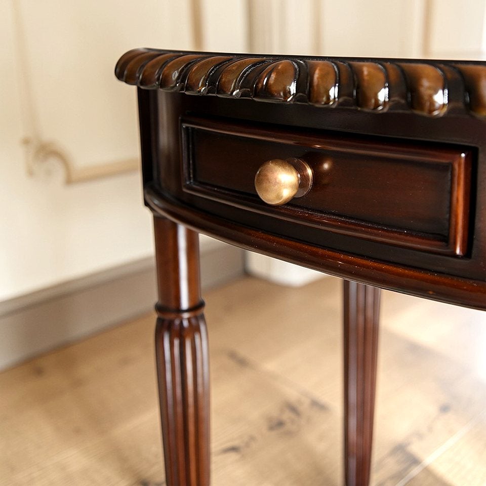 アンティーク調 サイドテーブル 楕円 マホガニー 画像6