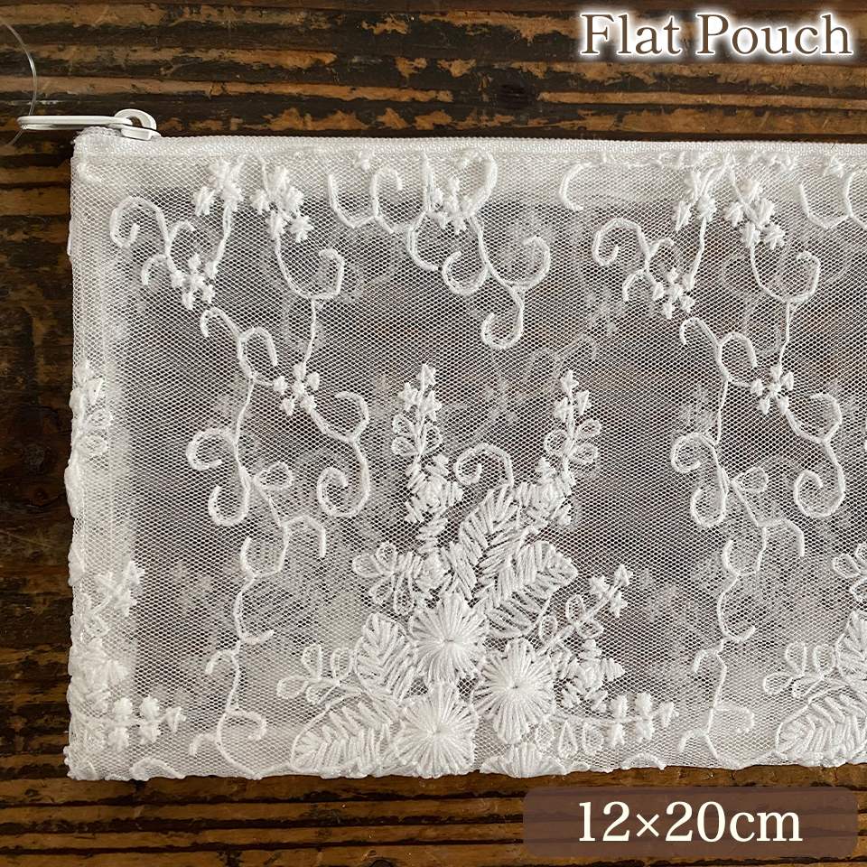 ビニールフラットポーチ ポーチ 化粧ポーチ レース ファッション雑貨 画像1サムネイル