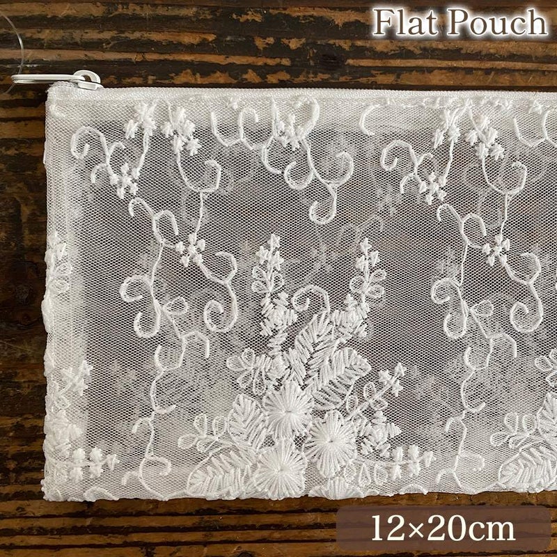 ビニールフラットポーチ ポーチ 化粧ポーチ レース ファッション雑貨 画像1サムネイル