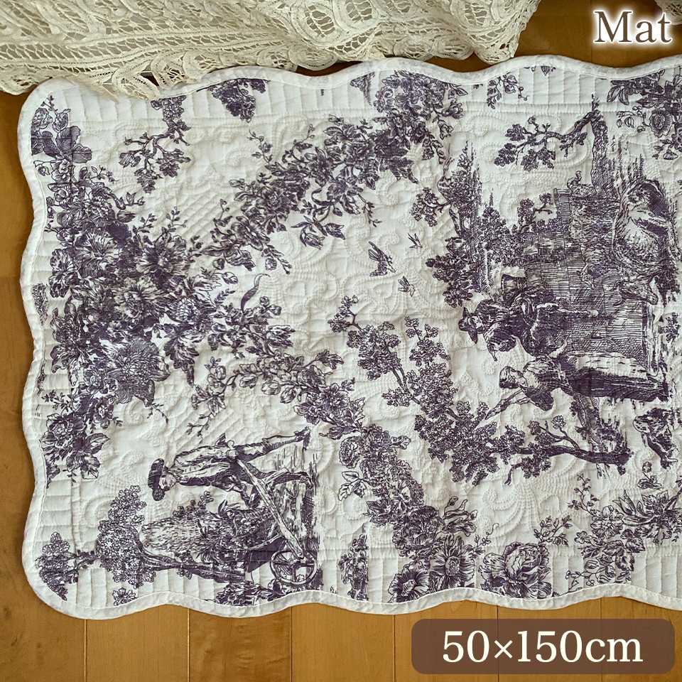 マット 敷物 長方形 布製 トワルドジュイ リバーシブル マルチキルト 画像1サムネイル