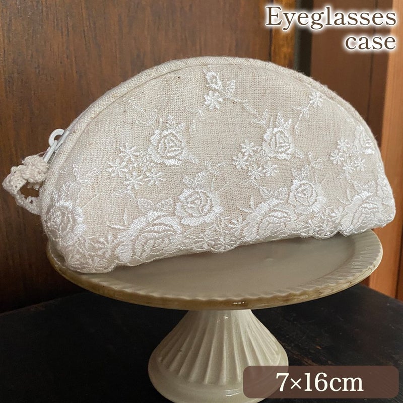 グラスケース メガネポーチ 布製 レース cericarose セリカローズ 画像1サムネイル
